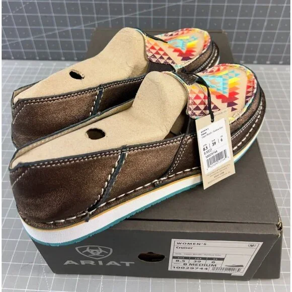 Ariat Cruiser Women's Sz 8.5 US 39 EU Slip-On Copper Metallic/Rainbow AZTEC - Picture 3 of 9